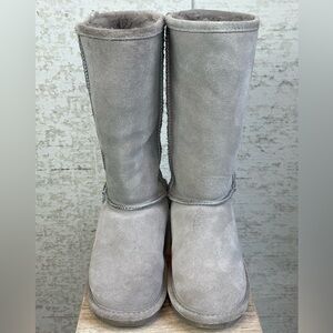 Bjorndal Suede Leather Wool Tall Sock Boots Size 7 Gray